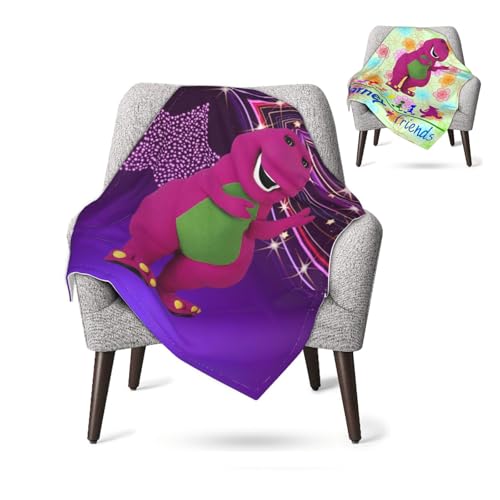 Super Soft Flannel Warm Blanket, Toddler Air Conditioner Blanket, Cartoon Boys Girls Nap Decor Blankets 30x40 Inch (Purple)