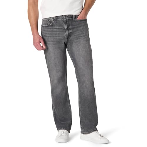 Amazon Essentials Men's Relaxed-Fit Jeans, Grey Wash, 28W x 