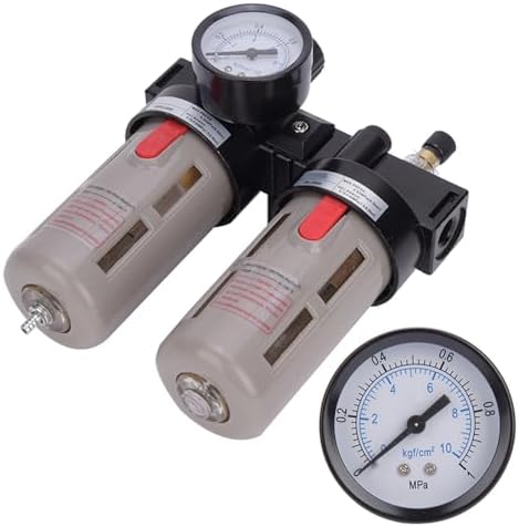 PT1/4 Compressor Filter Kit Air Compressor Oil-water Separator Air Pressure Filter Gauge Trap Oil Water Regulator Tools Set