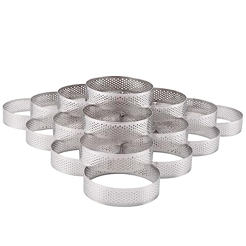 La mejor selección de Moldes para quiche y tarta de frutas disponible en línea. 40 Terpovery - 20 anillos circulares con agujeros para tartas de frutas, quiches, pasteles, mousse de cocina, molde perforado para tartas de 8 cm