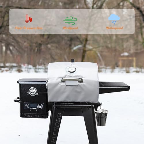 Insulation Blanket for Pit Boss Lexington/Sportsman/Navigator 550/540/500 Wood Pellet Smoker Grill,PB500NX PB500SP PB550G Insulation Blanket Grill Accessory for Winter Smoking,Silver