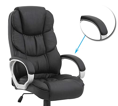 Image of High Back Office |Upholstery Leatherette & Chusion | Director & Executive Chair |Height Adjustable & Revolving Chair | Aluminium with Chrome Base Black Color - (111011214 Black)