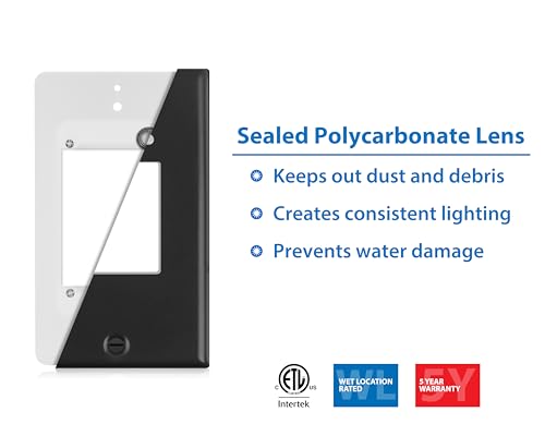 Image of NICOR Lighting STP2 Frosted Black LED Step Light with Photocell (STP2F120BKPC)