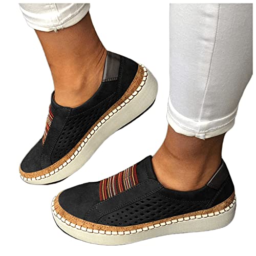 Ladmiple Shoes For Women Sneakers Slip Ons Low Cut Casual Canvas Walking Shoes Summer Fashion Platform Flats Loafers
