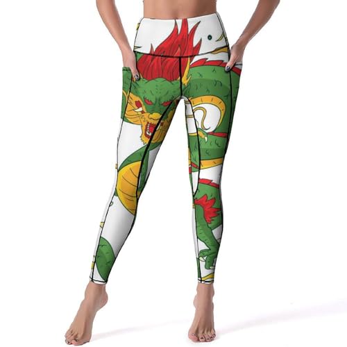 Legging de fitness vert taille haute qui ne glisse pas durant le jogging