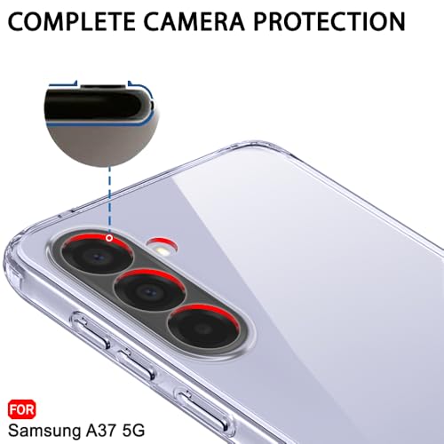 Image of TheGiftKart Back Cover for Samsung Galaxy A37 5G Case | Best Camera Protection | Inbuilt Dust Plugs & Anti-Slip Grip | Ultra Clear Soft Slim Galaxy A37 Back Cover Case (Silicone, Transparent)