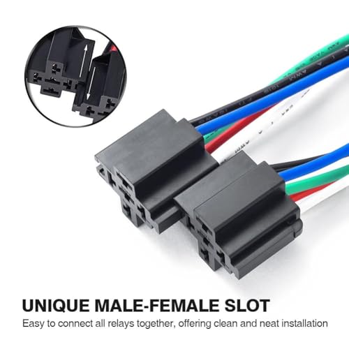 Arregla luces que parpadean usando cables de interruptor de relé de 12V CC 30A SPST de 5 pines 6