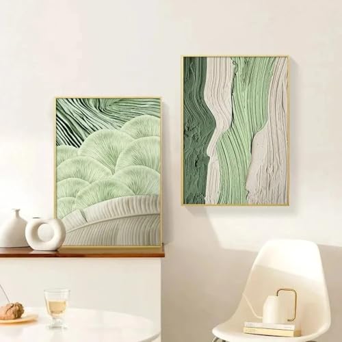 Peinture à l'huile abstraite verte décoration d'intérieur impressions sur toile