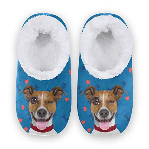 susiyo Jack Russell Terrier Emoticon Dog House Slippers Soft Warm Indoor Fuzzy Feet Slipper for Women