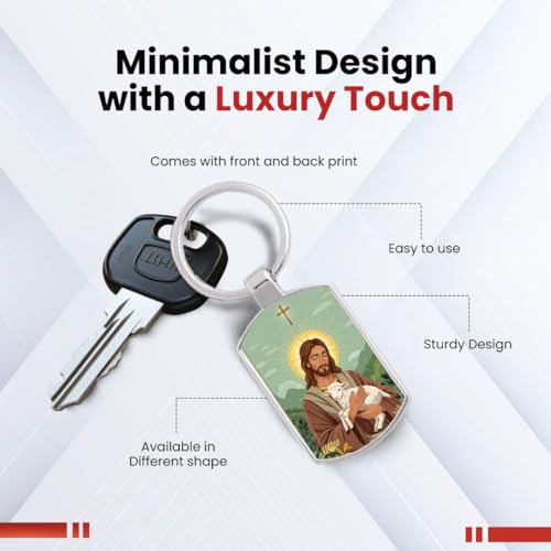 Image of Stylish Metal Keychains with Permanent Glossy Print - Inspirational Quotes & Spiritual Designs - Perfect Key chains for loved ones, Personal Use, Gifts & Return Gifts