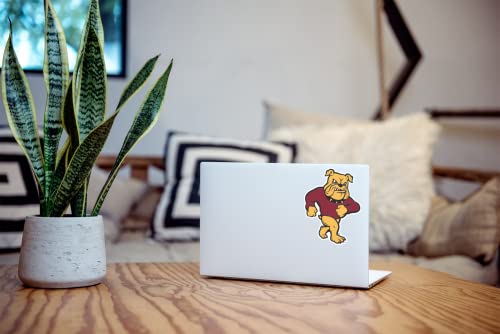 Image of Minnesota Duluth Full Standing Marching Bulldog Vintage Maroon and Gold Weatherproof Vinyl Sticker Car Decal from Nudge Printing