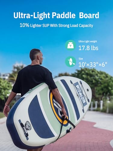 Image of Niphean 10' Inflatable Paddle Board, Ultra-Light SUP for Beginners