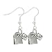 Two Set Tea Bag, Cup and and Saucer, Mismatched Silver Tone Earrings Handmade Dangle Earring Set
