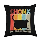 Chonk Cat Mom Scale Meme Funny Tee Chonk Funny Meme Dad Cat Mom Throw Pillow, 18x18, Multicolor