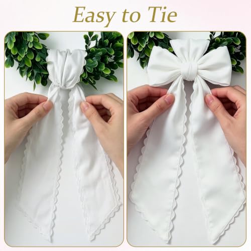 2 Pack White Wreath Sash for Front Door with 26 Alphabet Letters DIY Monogram Wreath Sash Blank for Embroidery, Ribbon Set for Wedding Baby Shower Christmas Graduation Housewarming Gift Home Decor - image 7