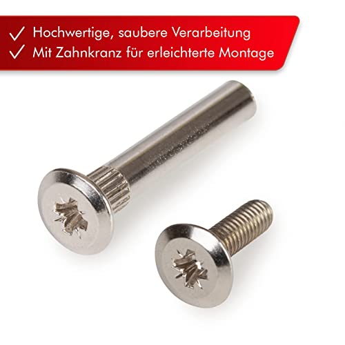 LouMaxx Furniture Connectors M4 31-40 mm Set of 12 Nickel-Plated Steel Sleeve Screws, Silver/Metallic, M4 - 31-40 mm - Image 3