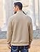 COOFANDY Men's Casual 3/4 Zipper Pullover Waffle Half Zip Lightweight Sweatshirt Quilted Fall Winter Collared Pullover Khaki