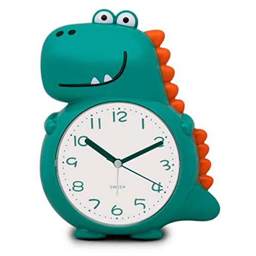 AC - Reloj Infantil analógico, Despertador con diseño de Dinosaurio - Multifunciones - Fabricado en plástico Resistente - 20 x 15 x 12 cm