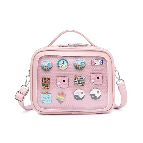 Image of Compact Square Ita Crossbody Purse Pin Display Messenger Shoulder Bag | Shoulder Bag Suits Cosplay And Daily Commutes