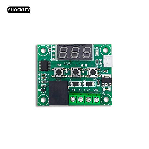 Image of Shockley Combo of XH-W1209 50~100 digital temperature controller thermostat with 3inch fan + 12v 2amp adapter + alligator clip + DC Female Jack + Hygrometer FY-11