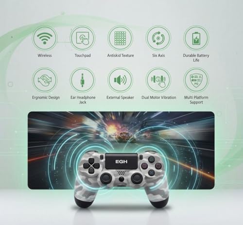 Image of Elite Gaming Hub Wireless Bluetooth Game Controller | Motion Control | Dual Vibration Motors | Rechargeable | Black Compatible with PS4, PC & Android And Iphone