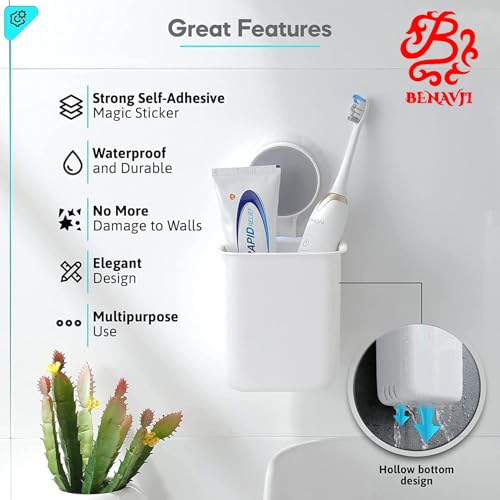 Image of BENAVJI Drill Free Corner Shelf for Bathroom Wall Bathroom Organizer Without Drill Kitchen Rack Pack of 2