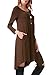 Invug Women Casual Loose Soft Crewneck Long Sleeve Pockets Swing T-Shirt Dress Coffee 3XL