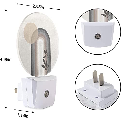 Image of EKOBLA Mid Century Boho Night Light, Abstract Sun and Arch Modern Night Lights Plug Into Wall with Dusk to Dawn Sensor for Bedroom and Living Room