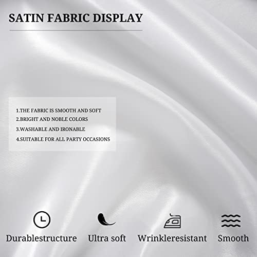 Lykoow 4 Packs White Rectangle Tablecloth White Satin Tablecloth Table Overlay Cover, Premium Smooth Fabric 57X108 Inch Bright Silk Tablecloth For Wedding Birthday Party Dinner Banquet(57"X108") #TOP2