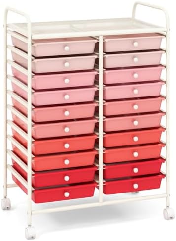 TANGZON 4/10 Drawers Storage Trolley, Rolling Utility Cart With