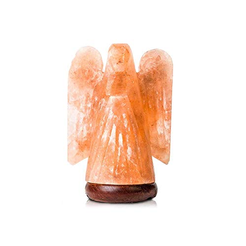 VMInnovations Salacia Himalayan Carved Angel-Shaped Salt Lamp Light with Dimmer, Pink