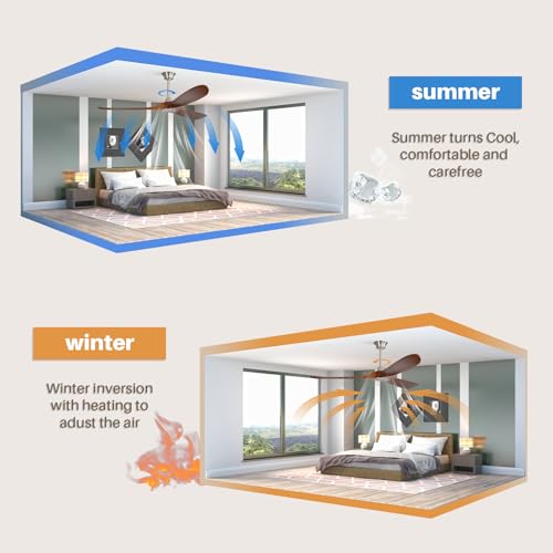 Image of CACI Mall 60 inch Ceiling Fan no Light, Outdoor Ceiling Fans for Patios Without Lights, Remote Control, Solid Wood 3 Blades, Quiet, Indoor Ceiling Fan for Living Room, Patio, Bedroom, Porch, Farmhouse