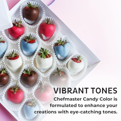 Chefmaster Red Candy Color | True-Tone Shades | Oil-Based | Professional-Grade Dye | Chocolate, Strawberries, Cake Pops | Decorating | 2 oz