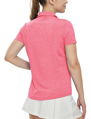 Image of BGOWATU Women's Short Sleeve Golf Tennis Polo Shirts V Neck Collared Workout Tops UV Protection Dry Fit