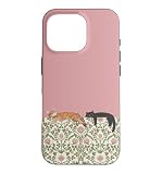 Lazy Cat Floral Vintage Wallpaper Cute Pet Lover Aesthetic Case for iPhone 16 Pro