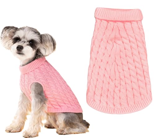 犬用 セーター 可愛い ニット犬の服 柔らかい 秋冬 猫用セーター 洋服 猫 ドッグウェア 防寒着 コスプレ コスチューム 誕生日 プレゼント (S,ピンク)