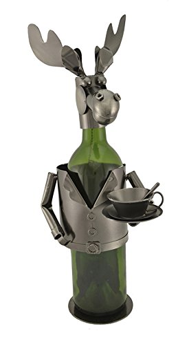 Imported Gift Depot Wine Bottle Holder Metal Moose Waiter Character