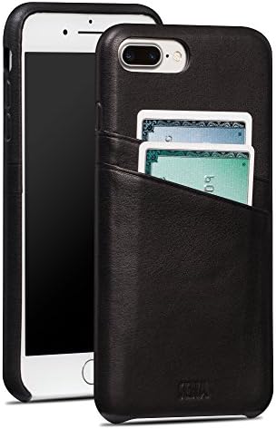 Sena Snap on Wallet, Premium All Leather Wallet Drop Safe snap on case for The iPhone 8 Plus & 7 Plus - Black
