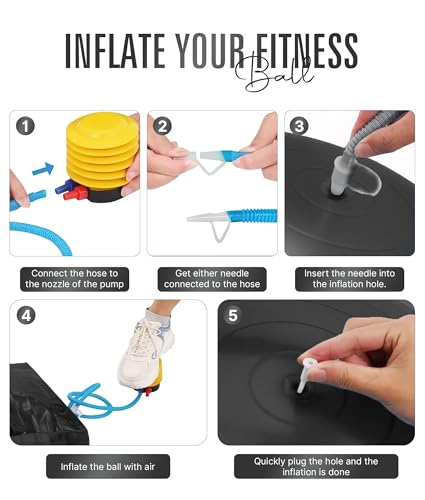 Image of ROMIX Exercise Ball, Anti-Burst Yoga and Birthing Ball with Pump, Home Use