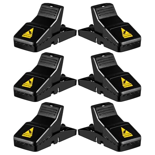 Feeke Rat Trap, Large Mouse Traps, Mouse Traps Indoor for Home, Instant Kill Traps for Mouse Rat Chipmunk, Quick Set Up and Reusable - 6 Pack, Black