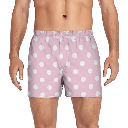 Fisyme Polka Dots Boxers for Men, Boxer Shorts Soft Mens Underwear Boxer Briefs