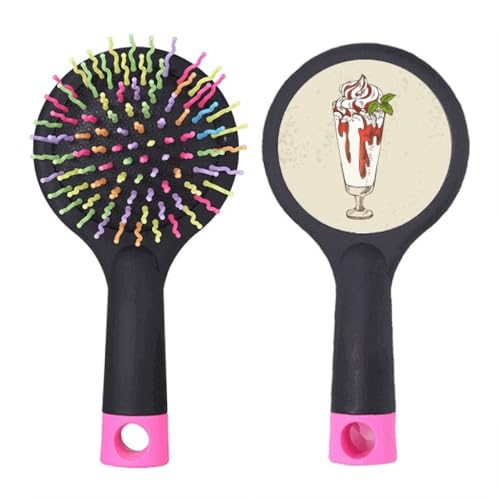 Brosse à cheveux démêlante rouge et blanche Cup Ice à coussin d'air