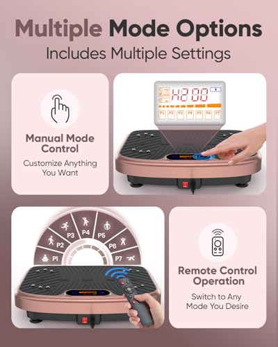Image of GDCOO Vibration Plate Exercise Machine Vibrating Platform for Fun Lymphatic Drainage and Weight Loss, Vibrant Home Workout Equipment with 1-200 Speeds, Stylish Fitness Gear Pink