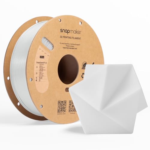 Image of Snapmaker PLA Basic Filament 1.75mm,3D Printer Filament for Up to 300mm /s High Speed Printing,Dimensional Accuracy + /- 0.02 mm,Clog-Free for Most FDM Printers,1kg Spool (2.2lbs) (Pearl White-RFID)