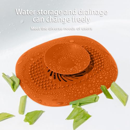 Protector de desagüe de silicona para ducha y cocina Naranja miniatura 5