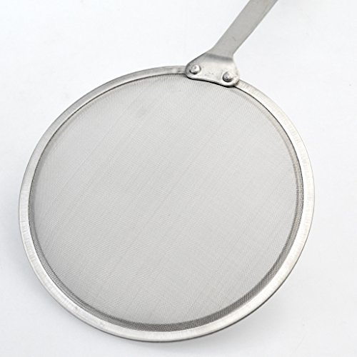 Stainless Steel Skimmer Strainer,Stainless Steel Fat Skimmer Spoon Fine Mesh Food Strainer for Grease, Gravy and Foam with Long Handle - Image 4
