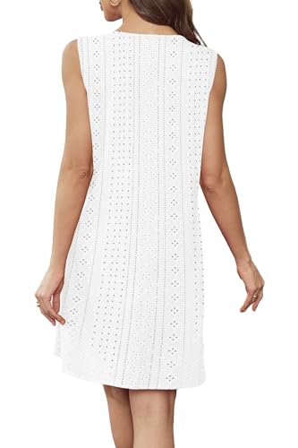 Image of BKRIVE Womens Lightweight Sleeveless Summer Dresses | Lace Yoke Neckline, Figure-Flattering for All Shapes - Ideal Beach Cover-Up & Hot-Weather Travel Essential