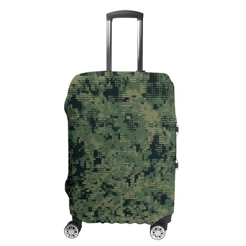 Green Army Digital Camouflage Suitcase Cover Washable Luggage Cover Dust-proof Luggage Protector Cover Anti-Scratch Travel Suitcase Protector Fits 18-32 Inch Luggage