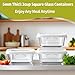 R.repad yay 2 Cup Square Glass Food Storage Containers, Small Square Storage Containers With Airtight Lids Leak-proof, BPA free 16oz Glass Meal Prep Bowls, Dishwasher, Microwave, Freezer Safe (White)