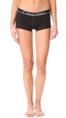 Calvin Klein Women's Id Cotton Large Waistband Trunk Panty, Black, S